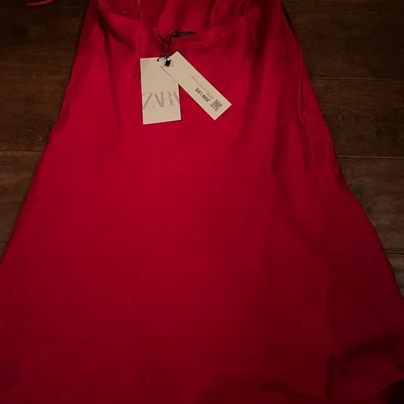 NWT Zara Satin Mini Dress - Picture 4 of 7